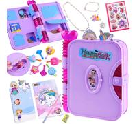 Diario segreto per bambini con lucchetto HAPPY MAGIC BOOK con adesivi e accessori