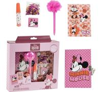 Diario Set Minnie - Diario per bambini con penna fuzzy, adesivi e accessori a tema Minnie Mouse per ragazze creative che amano scrivere, disegnare e personalizzare il proprio mondo