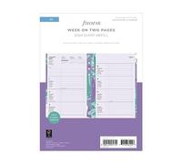 Diario settimanale Floral 2024 per agenda ad anelli Filofax A5 - Multilingua - N