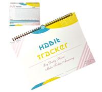 Diario settimanale giornaliero non datato senza data Traccia obiettivi | Planner senza date con tabella degli obiettivi per salute, fitness e finanza, rilegato a spirale flessibile o