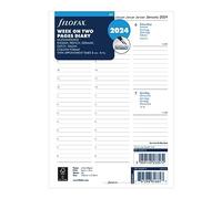 Diario settimanale verticale 2024 per agenda ad anelli Filofax A5 - Multilingua