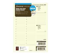Diario settimanale verticale color crema 2024 per agenda ad anelli Filofax A5 - Multilingua