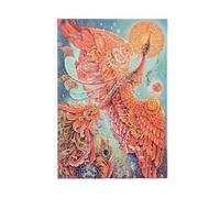 Paperblanks Diari a copertina rigida, Uccello di Fuoco, Midi, Bianco, Chiusura con Fascia Elastica