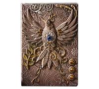 Diario vintage in pelle - Taccuino da disegno fatto a mano, copertina in rilievo PhoenixCover | Taccuino con copertina rigida, regalo rustico, diario giornaliero per donne, uomini, artisti, studenti