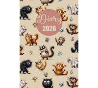 Diary 2026: Cats & Birds | A5 Week to View Dated from Jan 2026 to Dec 2026 | Weekly Planner Agenda Personal Organiser with mini-Calendars