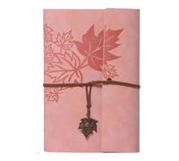 Diary Leather Cover Travel Notebook Retro Strap Triple Fold Loose Leaf Journal Per scrivere e prendere appunti(Pink)