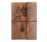 Diary Leather Cover Travel Notebook Retro Strap Triple Fold Loose Leaf Journal Per scrivere e prendere appunti(Brown)
