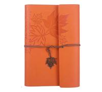 Diary Leather Cover Travel Notebook Retro Strap Triple Fold Loose Leaf Journal Per scrivere e prendere appunti(Orange)