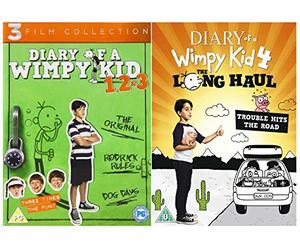 Diary Of A Wimpy Kid 1-4 Complete DVD Collection - Diary Of A Wimpy Kid 1 / Diary of a Wimpy Kid 2: Rodrick Rules / Diary of a Wimpy Kid: Dog Days / Diary Of A Wimpy Kid 4: The Long Haul + Extras