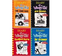Diary of a Wimpy Kid Series 4-Book Collection Set (Book 9 to Book 12) - Hilarious Middle School Adventures - The Long Haul, Old School, Double Down, The Getaway
