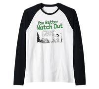Diary of a Wimpy Kid u Better Watch out Pinchy Christmas Maglia con Maniche Raglan