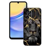 DiaryTown Cover per Honor 200 5G Custodia Silicone Morbida Nero Sottile Back Case Antiurto per Telefono Protettiva Cover con Disegno Motivi Cover per HONOR 200 5G - Leone D'oro