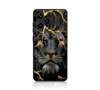 DiaryTown Cover per Honor 200 Lite Custodia Silicone Morbida Nero TPU Sottile Back Case Antiurto per Telefono Protettiva Cover con Disegno Motivi Cover per Honor 200 Lite 5G - Leone D'oro