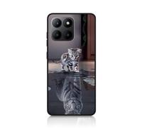 DiaryTown Cover per Honor X8 5G / Honor X6 4G Custodia Protettiva Silicone Morbida Nero TPU Back Case Antiurto per Telefono Cover con Disegno Motivi Cover per Honor 70 Lite - Gatto/Tigre