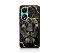 DiaryTown Cover per Oppo A78 4G Custodia Protettiva Silicone Morbida Nero TPU Back Case Antiurto per Telefono Cover con Disegno Motivi Cover per Oppo A78 4G - Leone D'oro