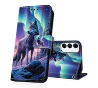 DiaryTown Cover per Samsung Galaxy A16 5G Custodia in PU Pelle a Libro Motivo Flip Caso Magnetica Portafoglio Blocco RFID Carta Slot Antiurto Protettiva Cover per Galaxy A16 4G - Wolf