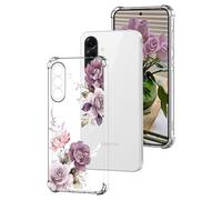 DiaryTown Cover per Samsung Galaxy A56 5G, Motivo Bello Trasparente Ultra Sottile Morbida TPU Custodia in Silicone Antiurto Bumper Protettiva Case per Donne Ragazze per Galaxy A56 5G - Peonia Viola