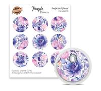 Diasticker Adesivi per Diapositive Adesivi per sensori Freestyle Libre 3 Set di 9 Adesivi Fiori Viola per sensori | Slidesticker®