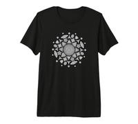 Diatom Mandala Bella Arte in Bianco e Nero Maglietta Premium
