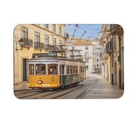 Diatom Mud Mat, Lisbon Tram stampato camera da letto Mat,Gym Contour Mat,Bagno Contour Mat