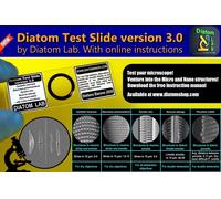 Diatom Test Slide version 3.0. Microscope slide. Resolution. Micro and Nano.
