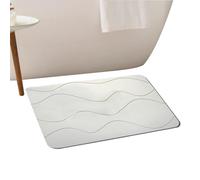 Diatomaceous Earth Bath Mat, Quick Drying Floor Rug, Geometric Anti-Slip Water Absorbent Pad, Aesthetic Bathroom Safety Mat Anti-Fall, for Toilet, Kitchen, Bathtub, Pool