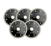 Diatool 5PCS diamante caldo pressato Superthin lama diamantata Turbo per materiali duri piastrelle di ceramica Altezza del segmento di taglio 8 mm, disco di taglio diamante granito