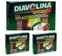 DIAVO LI -NA ACCENDIFUOCO' 40 cubi PER CAMINO STUFA BARBECUE -DA 3 PZ - DF 700820