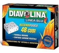 DIAVOLINA 12 Confezioni da 48 CUBETTI [ 576 CUBI Linea Blu ACCENDIFUOCO INODORE]