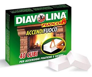 DIAVOLINA ACCENDIFUOCO 1 CONFEZIONE DA 40 CUBETTI STUFA BARBECUE ORIGINALE