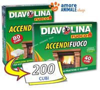 Diavolina ACCENDIFUOCO → 40 / 80 cubi - Accendi Fuoco per Stufe Camini Barbecue