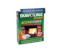Diavolina Accendifuoco 6 Confezioni da 80 Cubi