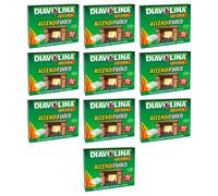 DIAVOLINA Accendifuoco con Etichetta richiudibile, Offerta Multipack 10 Confezioni da 40 Pezzi