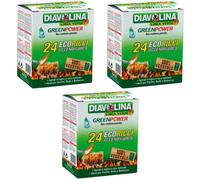 DIAVOLINA Accendifuoco Ecoricci 100% Vegetali Multipack 3 Confezioni (72 Pezzi Totali) | Ecologico per Barbecue e Camino