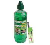 Diavolina Accendifuoco Liquido,N.1 in Italia, Accenditori per Accensione Istantanea Pratica Sicura per Camino, Stufa, Legna, Barbecue con Accendino GM (6, Biogel 750ml)