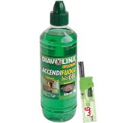 Diavolina Accendifuoco Liquido, per Camino 1lt (6, Biogel + Accendino GM)