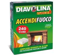 Diavolina Accendifuoco, per Camino con AccendinoGM(3 confezioni da 80 cubi(240))