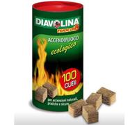 DIAVOLINA CARBONELLA PER BARBECUE ACCENDIFUOCO ECOLOGICO PER CAMINO 100 PEZZI