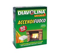 Diavolina ACCENDIFUOCO → 40 / 80 cubi - Accendi Fuoco per Stufe Camini Barbecue