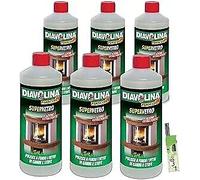 Diavolina Supervetro, per Pulire Vetri di Camini + Accendino GM (6,Ricarica 1lt)