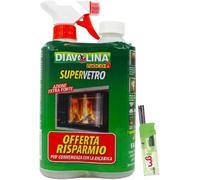 Diavolina Supervetro, per Pulire Vetri di Camini e Stufe + Accendino GM (1, KIT)