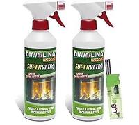 Diavolina Supervetro, per Pulire Vetri di Camini stufe + Accendino GM (2, 500ml)