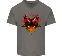 Diavolo Dentro Di Me Gatto Satanico Demone Malvagio Maglietta In Cotone A V