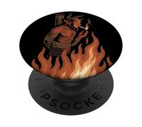 Diavolo Fiamme Fuoco Satana Estetica Gotico Goth Cornuto Demone PopSockets PopGrip Adesivo