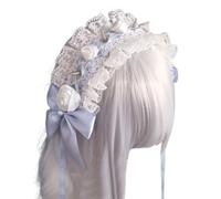 Diavolo Punk Rivetto Fascia Pizzo Fiocco Spillo Accessorio per Capelli per Adulti Rivetto Borchiato per Feste Nightclub