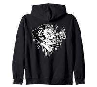 Diavolo Ridere Respirare Fuoco Satana Demone Blackwork Felpa con Cappuccio