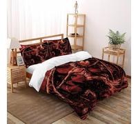 Diavolo Set Di Biancheria Da Letto 3 Pezzi Con Stampa 3D demonio inferno Copripiumino Con 2 Federe Con Federe in Microfibra Ultra Morbida Double（200x200cm）