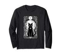 Diavolo Tarocchi Carta Arcana XV Gatto Satanico Arcani Maggiori Divertente Maglia a Manica
