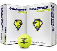 DIAWINGS W Palline da golf Diawings per la massima distanza, anti-slice, basso spin, colpi dritti | Mezza dozzina X 2, 12 palle | Bianco, rosa, arancione, giallo (giallo)