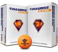 DIAWINGS W Palline da golf Diawings per la massima distanza, anti-slice, basso spin, colpi dritti | Mezza dozzina X 2, 12 palle | Bianco, rosa, arancione, giallo (arancione)